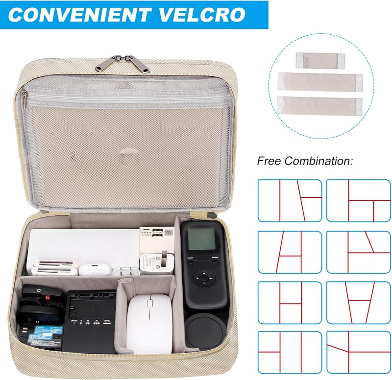 CILLA Electronic Organizer Travel Case, Travel Cord Organizer Case Portable Waterproof Cable Organizer Bag for Charger, Cord, USB, Power Bank, Earphone - Image 5